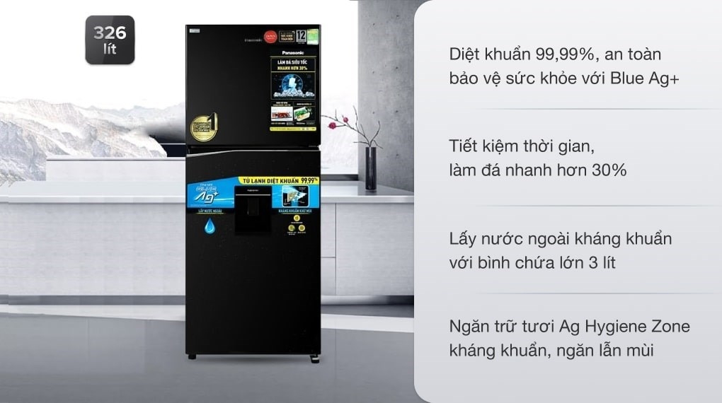 Tủ lạnh Panasonic Inverter 326 lít NR-TL351GPKV