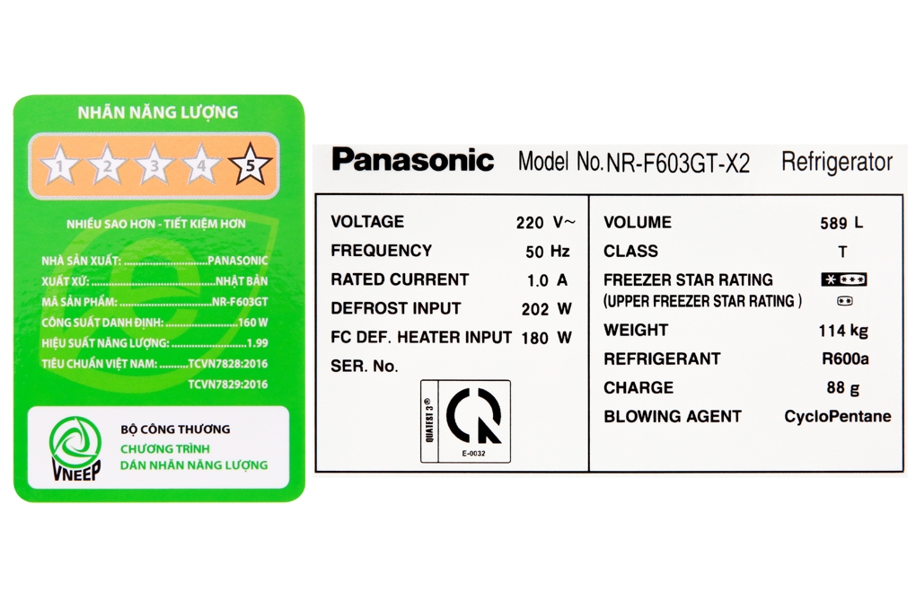 Tủ lạnh Panasonic Inverter 589 lít NR-F603GT-X2