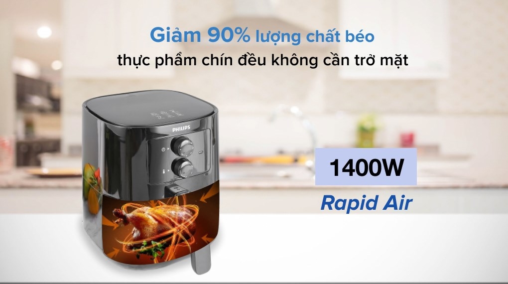 Nồi chiên không dầu Philips HD9200/90 4.1 lít