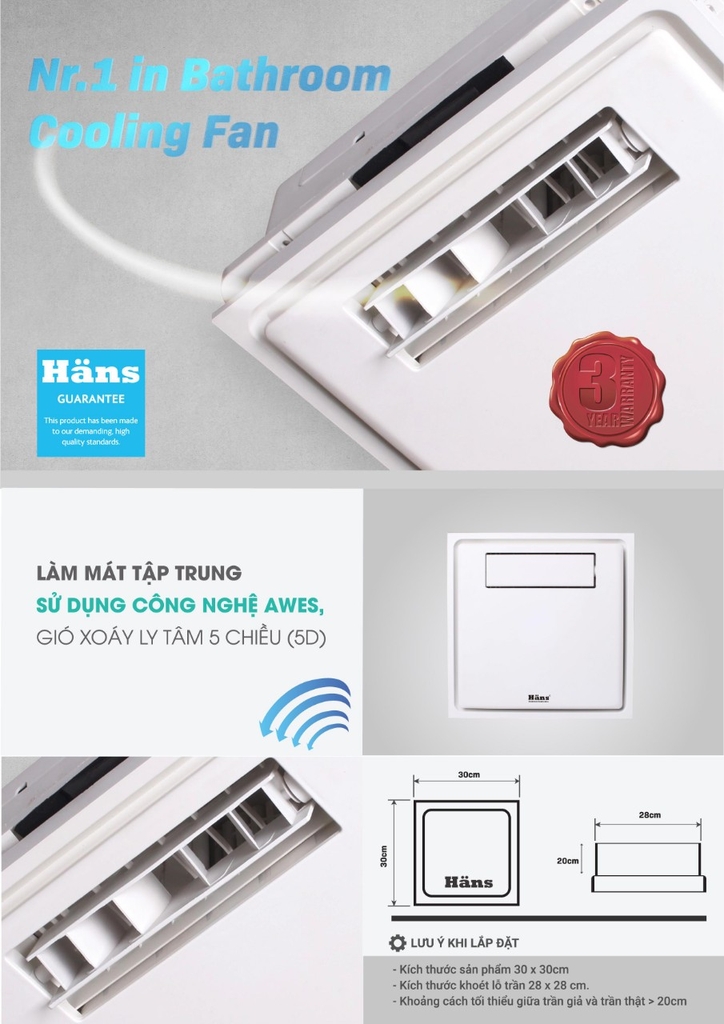 Đèn Sưởi Hans Âm Trần H10S