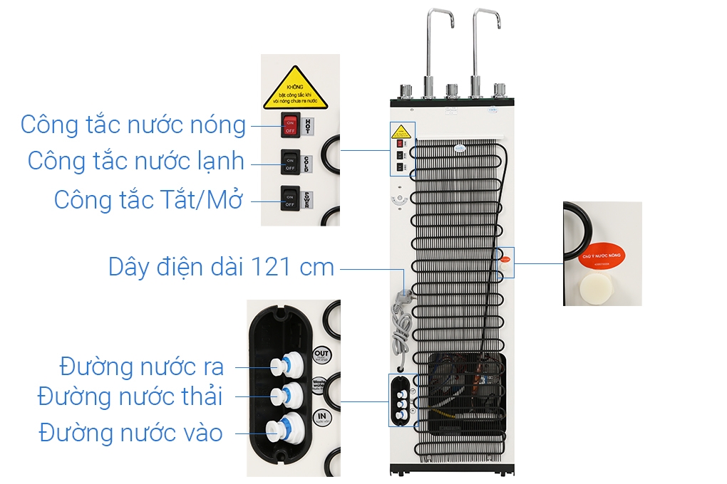 Máy lọc nước RO nóng nguội lạnh Karofi Optimus Duo O-D138 - 7 lõi