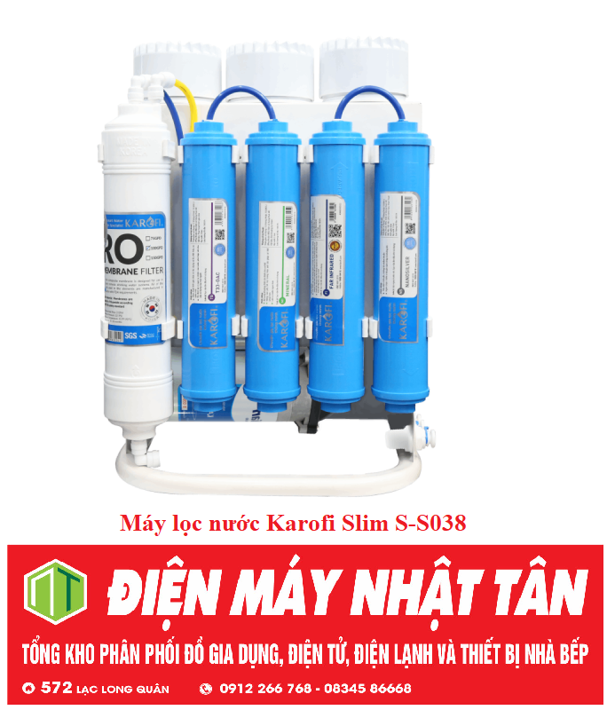 MÁY LỌC NƯỚC KAROFI 8 CẤP SLIM S-S038