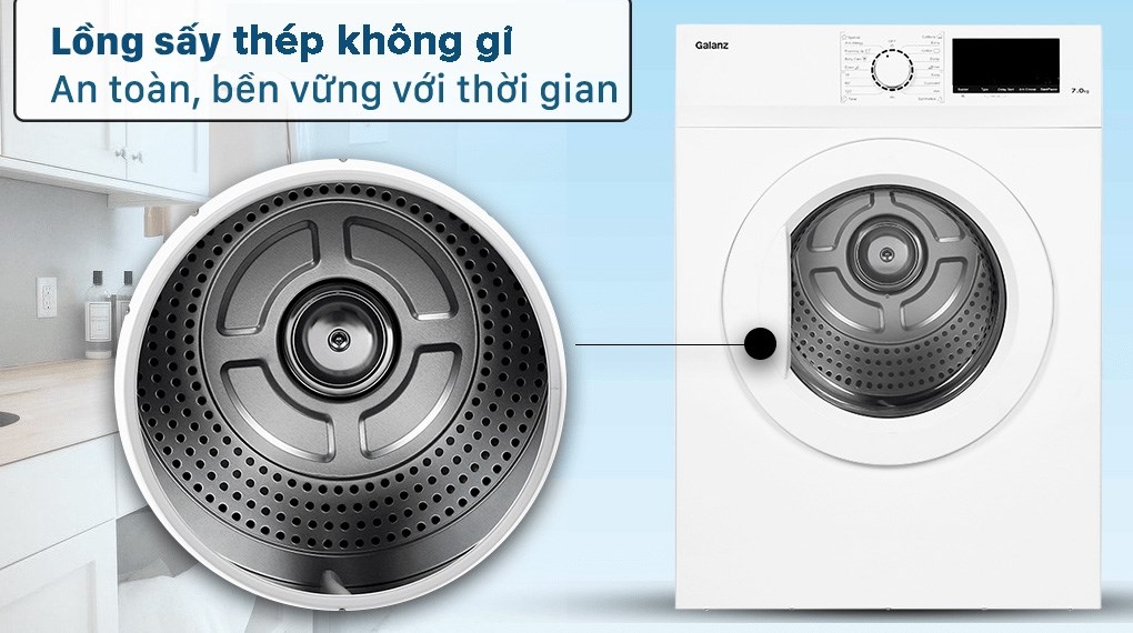 Máy sấy thông hơi Galanz 7 kg DV-70T5C(W)