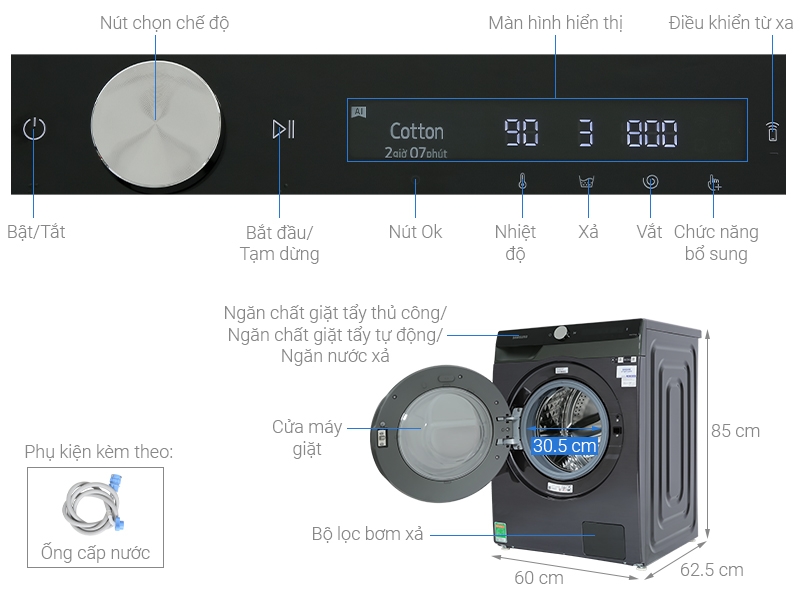 Máy giặt Samsung Inverter 10kg WW10TP44DSB