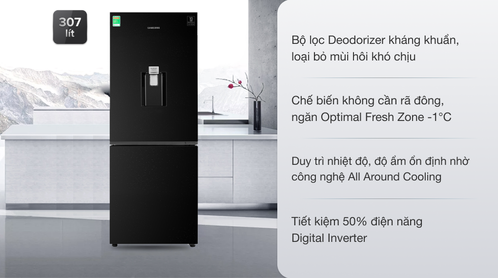 Tủ lạnh Samsung Inverter 307 lít RB30N4170BU/SV