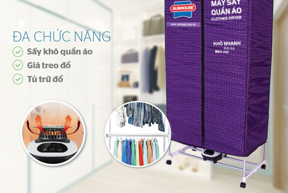 Tủ sấy quần áo Sunhouse SHD2707 1400W