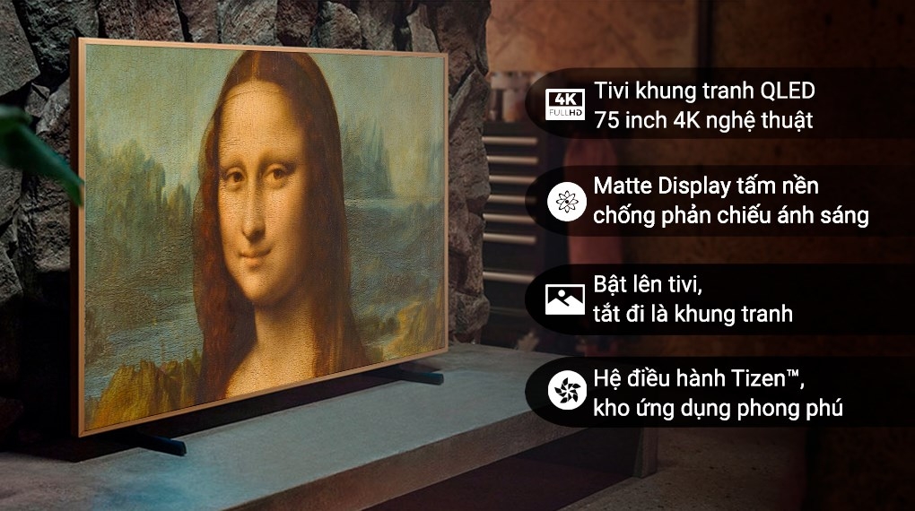 Smart Tivi Khung Tranh The Frame QLED Samsung 4K 75 inch QA75LS03B