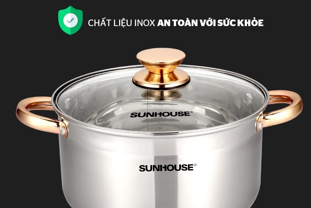 Bộ nồi inox 5 đáy Sunhouse SH781