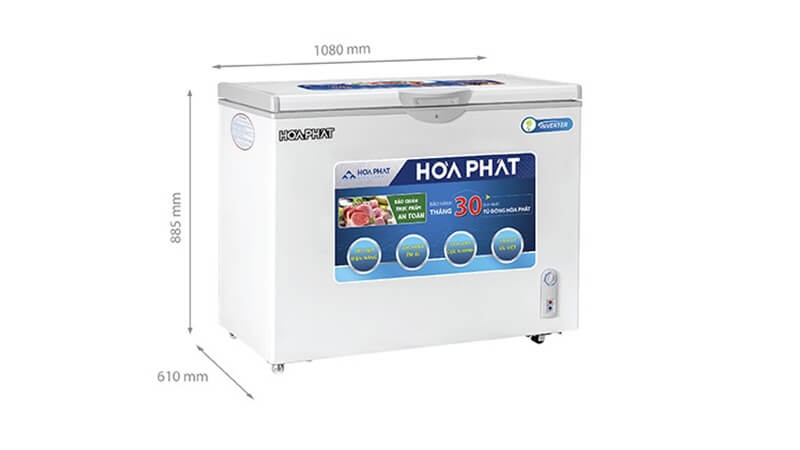 Tủ đông Hòa Phát inverter 252 lít 1 ngăn đông HCFI516S1Đ1 dàn đồng