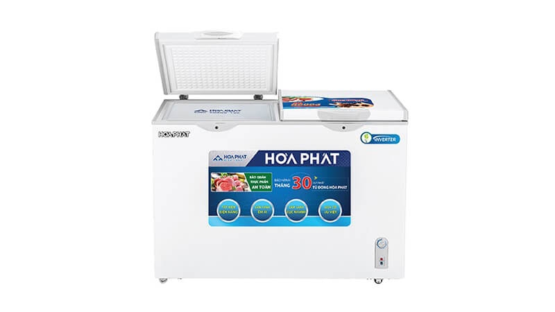 Tủ đông Hòa Phát inverter 300 lít 2 ngăn HCFI656S2Đ2 dàn đồng