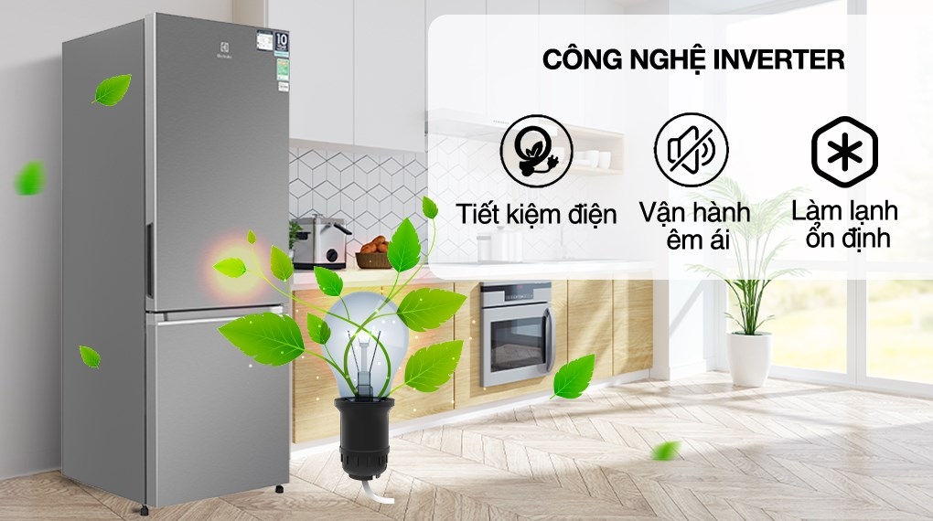 Tủ lạnh Electrolux Inverter 308 Lít EBB3402K-A