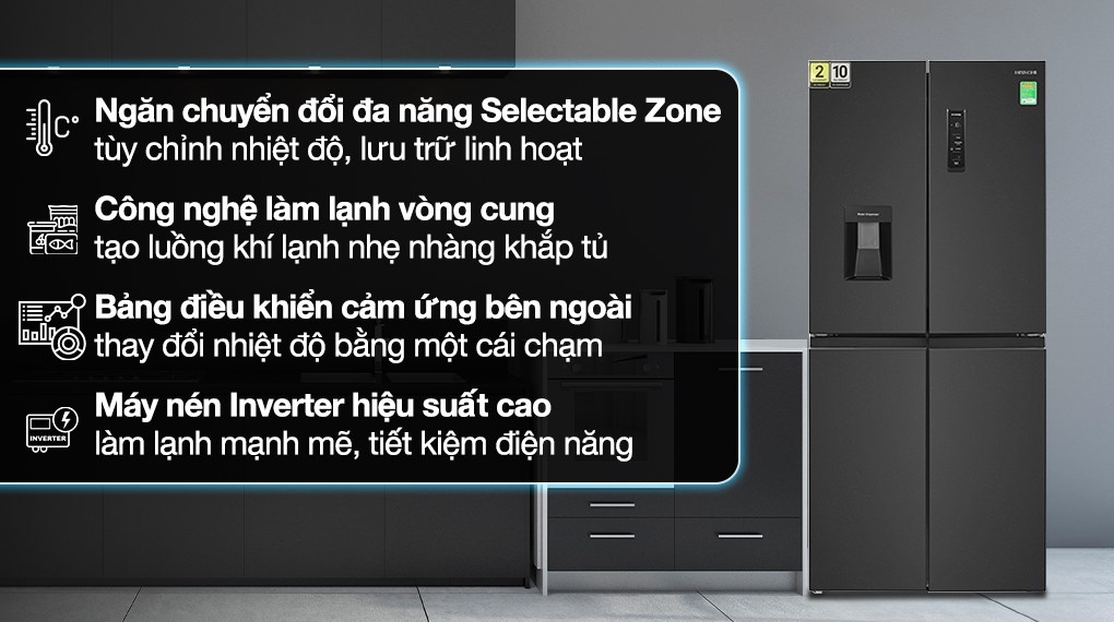 Tủ lạnh Hitachi Inverter 464 lít Multi Door HR4N7520DSWDXVN