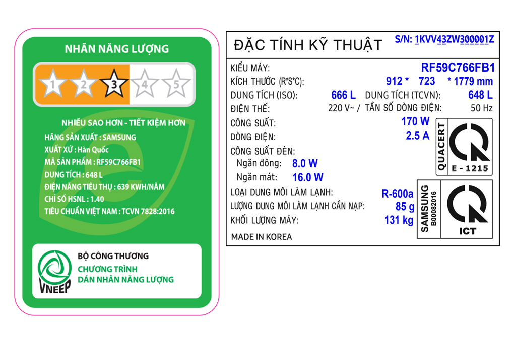 Tủ lạnh Samsung Inverter 648 lít Multi Door RF59C766FB1/SV