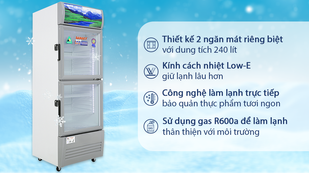 Tủ mát Sanaky 240 lít TM.VH308KL