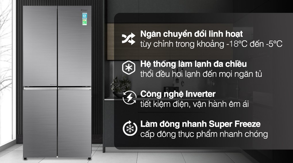 Tủ Lạnh 4 cửa Casper Inverter 462 Lít RM-520VT
