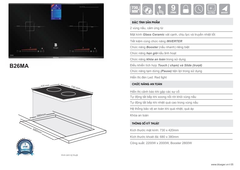 Bếp từ Blueger B926MA