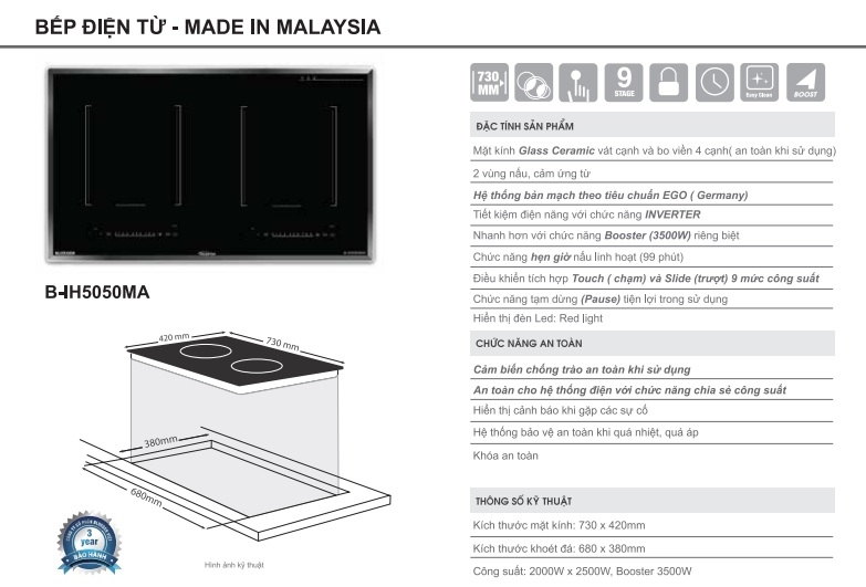 Bếp từ đôi Blueger B-IH5050MA
