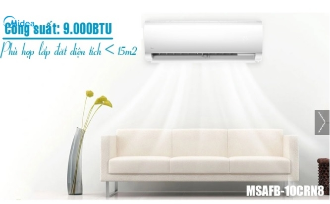 Điều hòa Midea 1 chiều 9.000BTU MSAFB-10CRN8