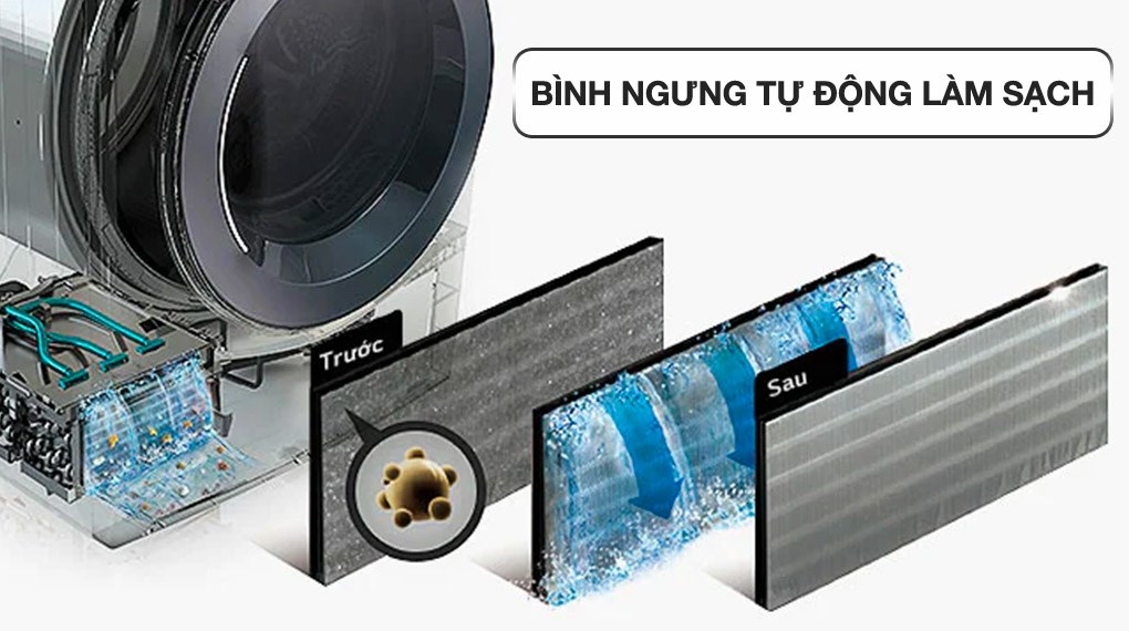 háp giặt sấy LG WashTower Inverter giặt 14 kg - sấy 10 kg WT1410NHB