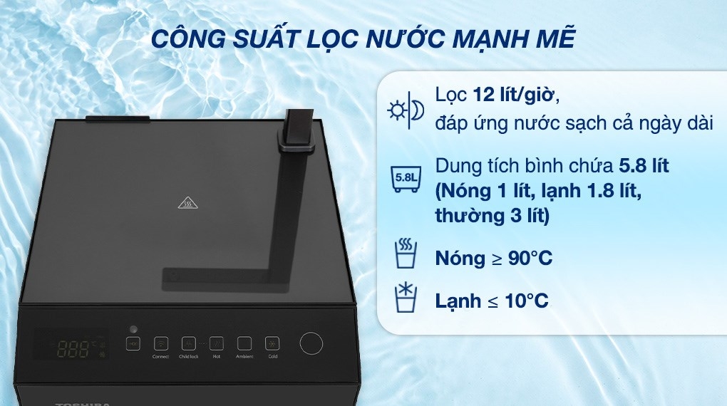 Máy lọc nước RO nóng nguội lạnh Toshiba TWP-W2396SVN(M) 10 lõi