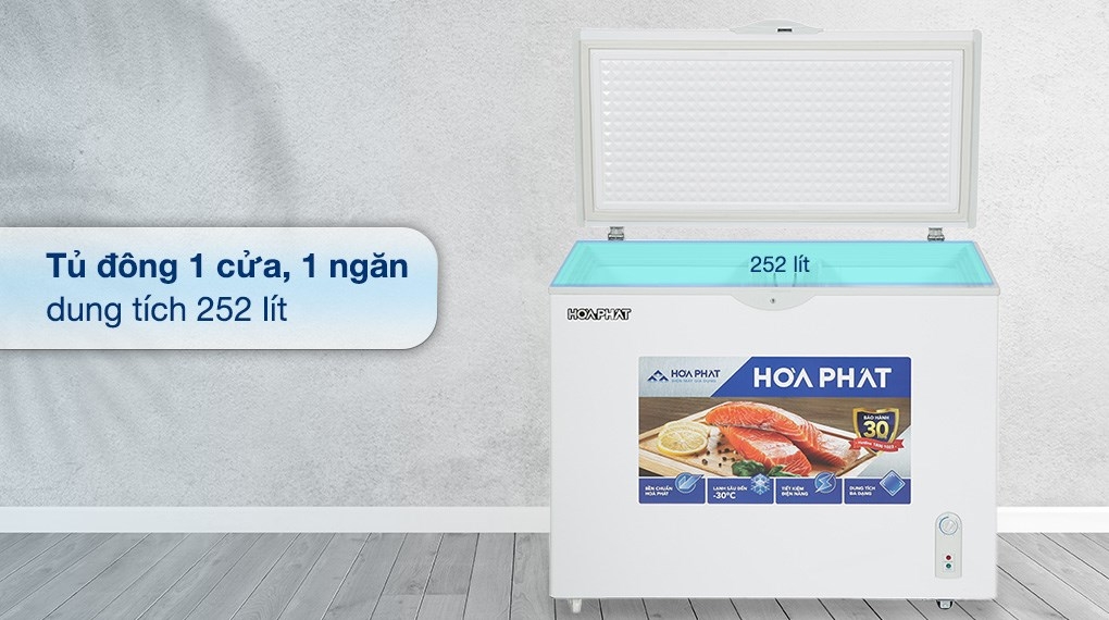 Tủ đông Hòa Phát 252 lít HPF AN6252 ( 1 chế độ đông - Dàn Nhôm)