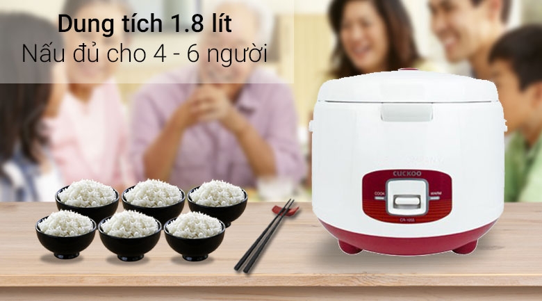 Nồi cơm điện 1.8 lit Cuckoo CR1055 (Trắng Đỏ)
