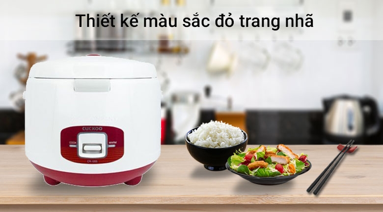 Nồi cơm điện 1.8 lit Cuckoo CR1055 (Trắng Đỏ)