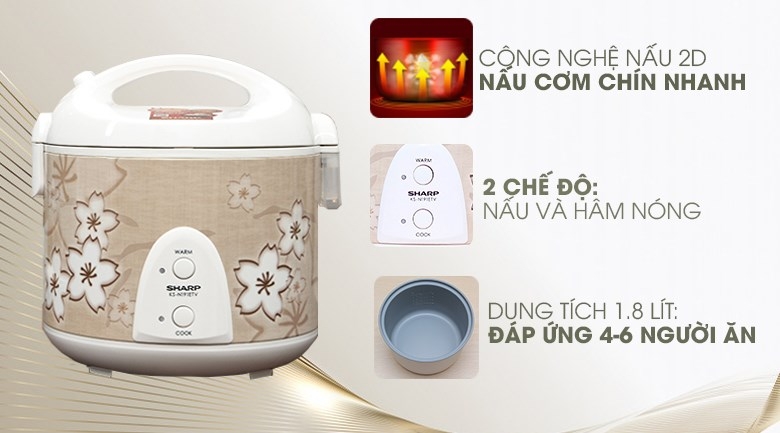 Nồi cơm điện 1,8 lít Sharp KS191ETV SL