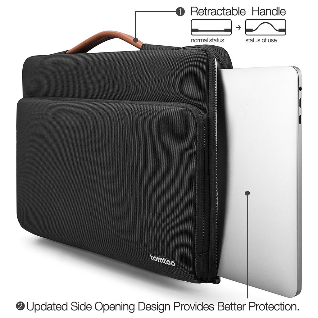 Túi Xách Chống Sốc Tomtoc (Usa) Briefcase Macbook Pro/Air 13” New Black – A14-B02H