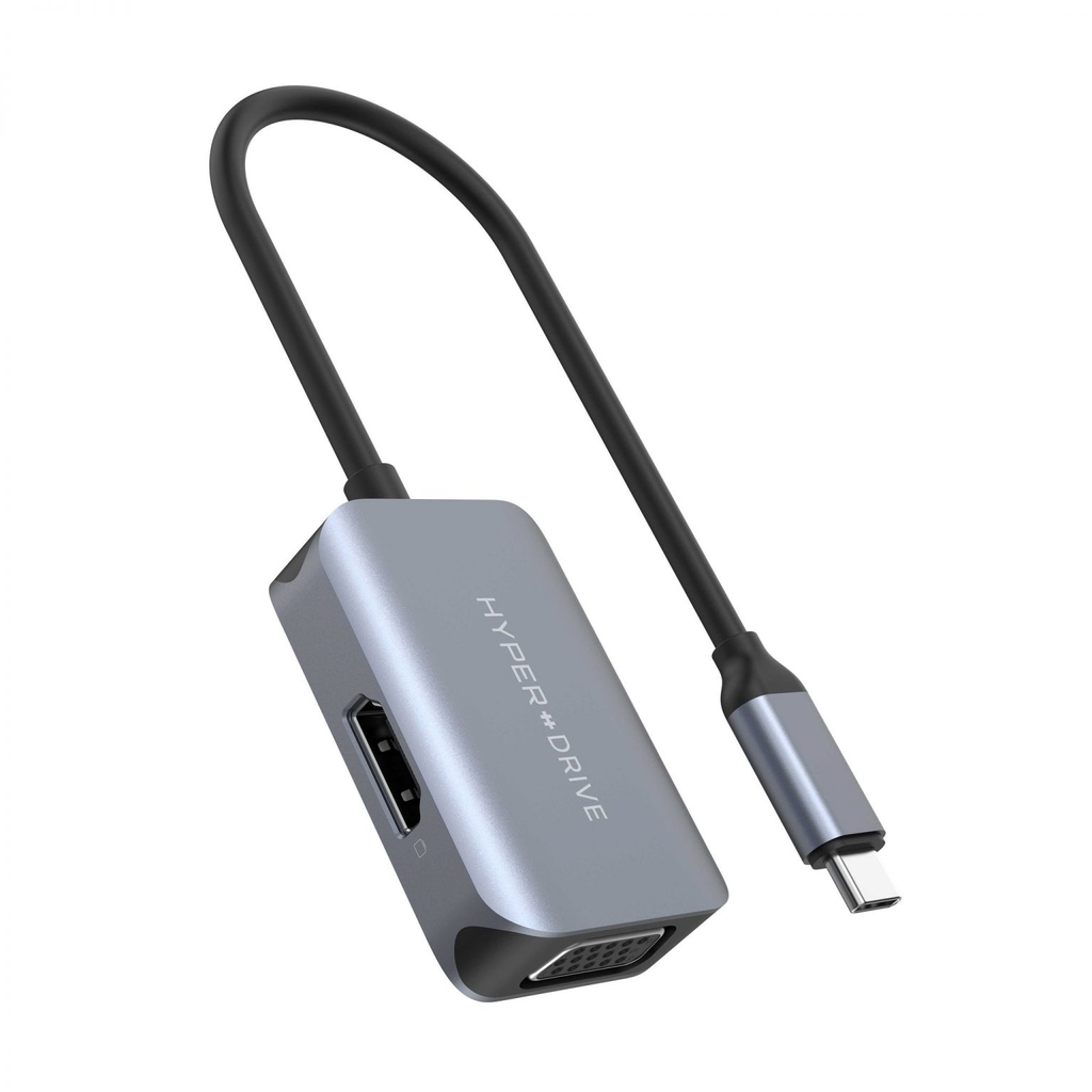 Cổng Chuyển Hyper Drive HDMI/VGA 4K60HZ 2 in 1 HD-C2HV Gray