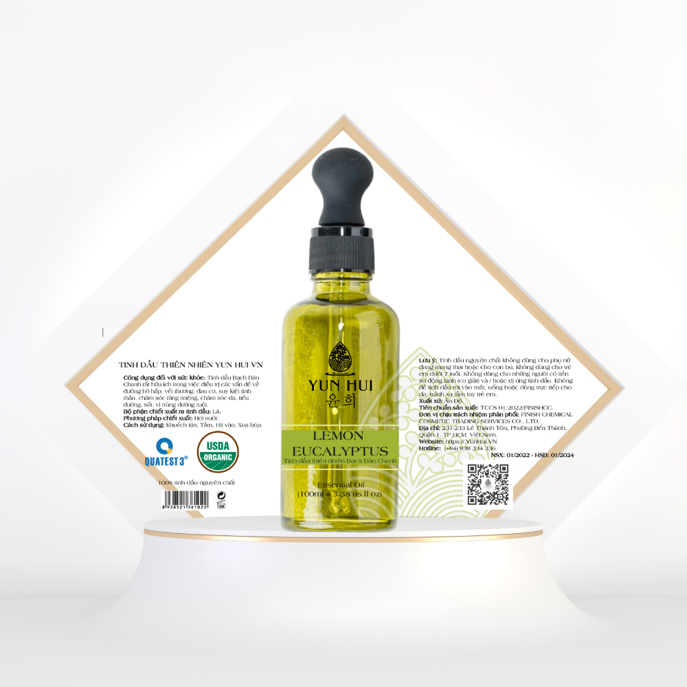 Tinh dầu thiên nhiên Bạch Đàn Chanh - Lemon Eucalyptus Essential Oil YUN HUI