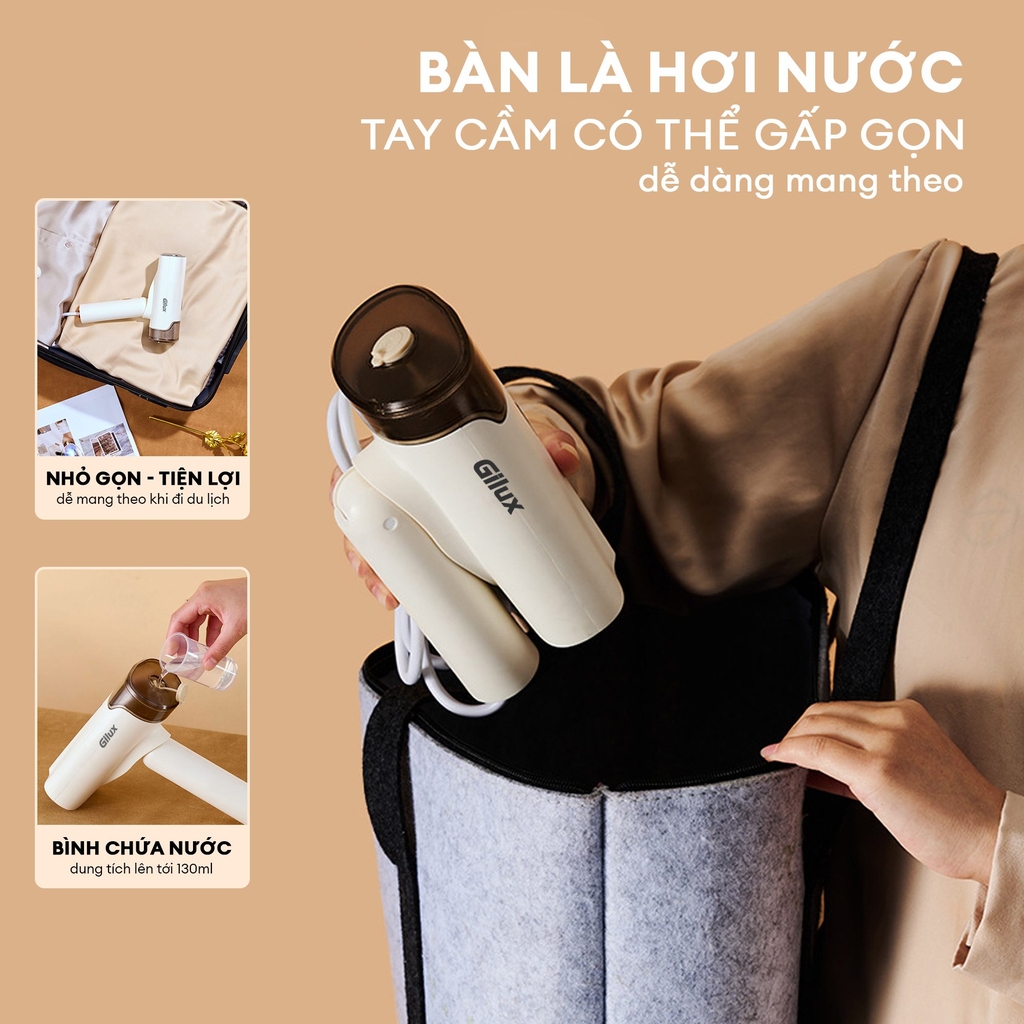 Bàn là hơi nước cầm tay Gilux GLL50 – Giải pháp ủi phẳng tiện lợi, Gọn nhẹ cho mọi chuyến đi