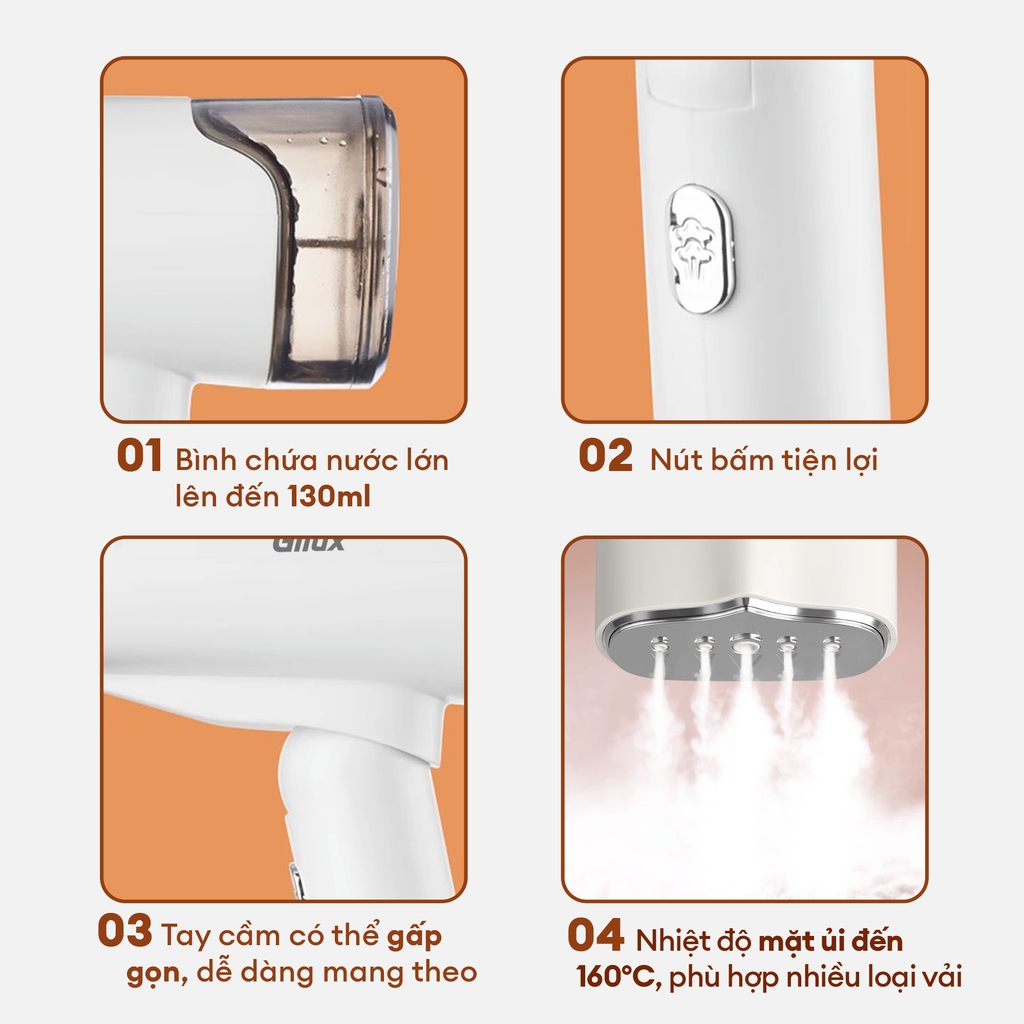 Bàn là hơi nước cầm tay Gilux GLL50 – Giải pháp ủi phẳng tiện lợi, Gọn nhẹ cho mọi chuyến đi