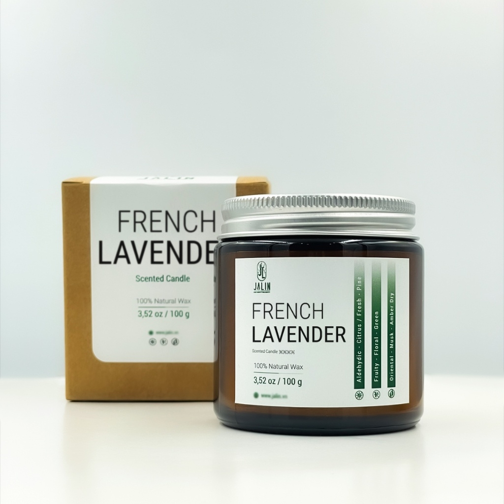 Hàng Trưng Bày - (QUÀ TẶNG) Nến Thơm Thư Giản Cao Cấp Jalin Hương French Lavender - 100g/200g