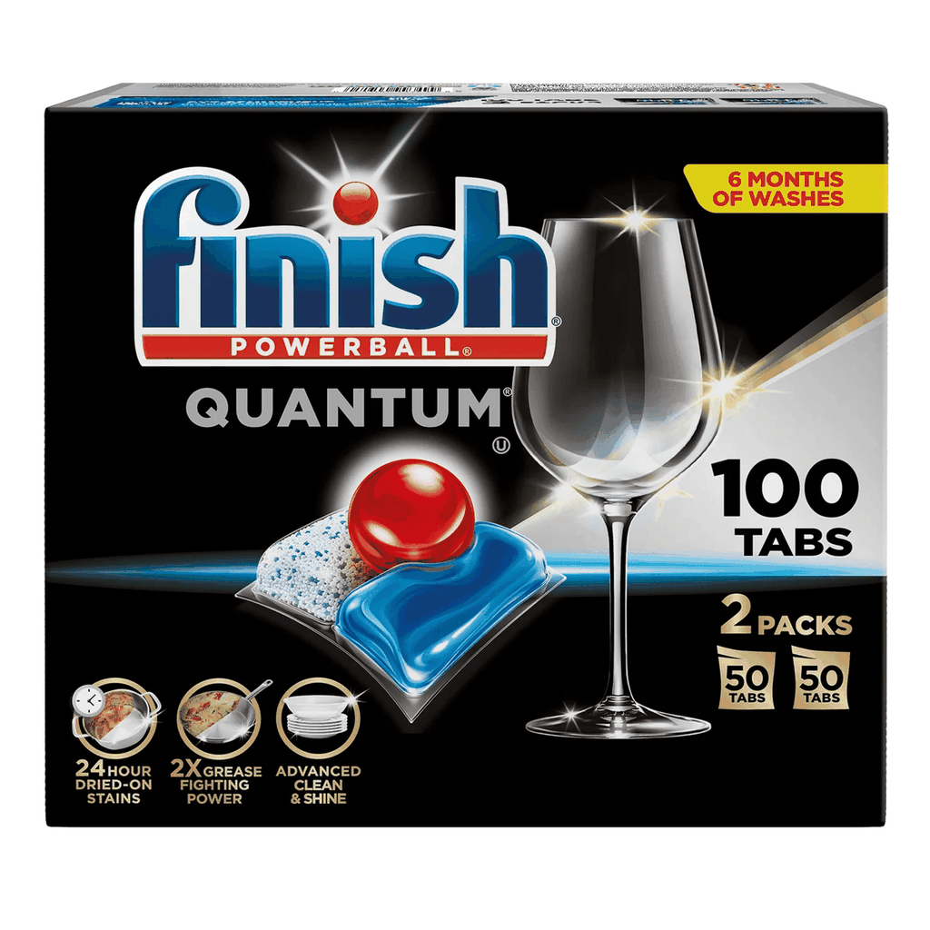 Hộp 100 viên rửa chén Finish Ultimate All in 1 Hương Soda 2025 (gồm 2 gói 50 viên) – 14 tính năng – Dành cho máy rửa chén 12-13 bộ trở lên