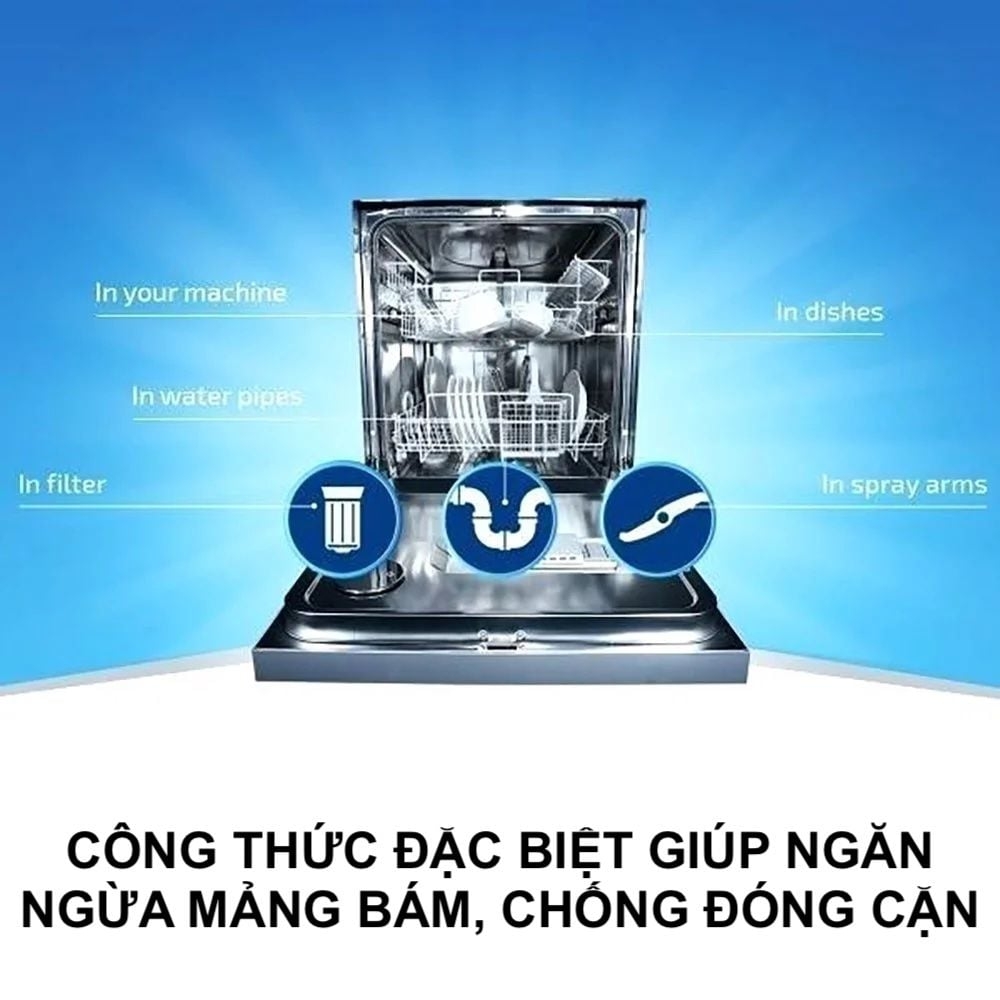 Hộp 2kg muối rửa chén Finish (Salt) – Hỗ trợ làm mềm nước cho máy rửa chén