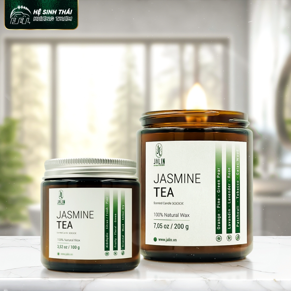 Hàng Trưng Bày - (QUÀ TẶNG) Nến Thơm Thư Giản Cao Cấp Jalin Hương Jasmine Tea - 100g/200g