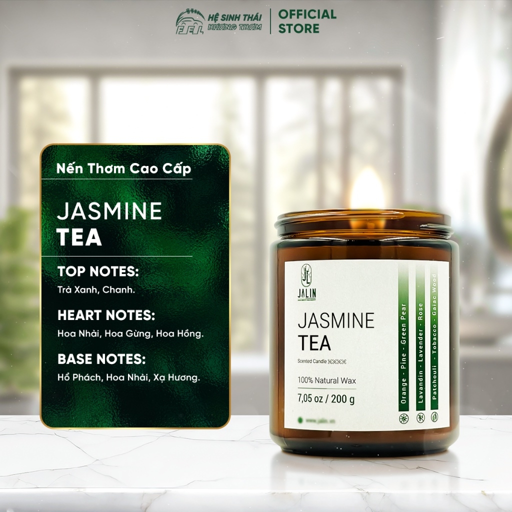 (QUÀ TẶNG) Nến Thơm Thư Giản Jalin Jasmine Tea - Winter Chill - French Lavender - White Mynk- Đa Dạng Mùi Hương - 200g