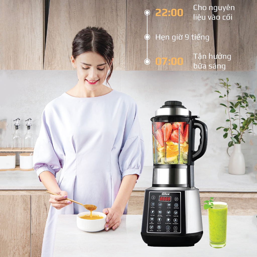 Máy làm sữa hạt đa năng Gilux GLX99 PRO – 15in1 Nấu sữa hạt, Nấu cháo – soup, Xay sinh tố