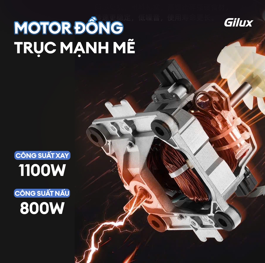 Máy làm sữa hạt đa năng Gilux GLX99 PRO – 15in1 Nấu sữa hạt, Nấu cháo – soup, Xay sinh tố