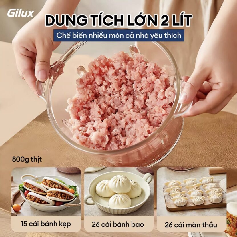 Máy xay thịt Đa Năng Gilux GX58 – Công suất Mạnh Mẽ, Tiện lợi cho mọi Gia Đình