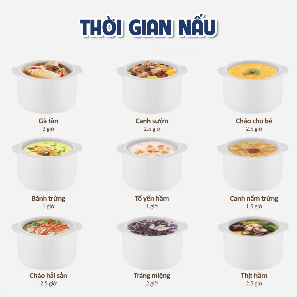 Nồi nấu chậm Gilux 1L - Nồi nấu cháo chậm 6 Chức năng Đa năng An toàn Tiện lợi