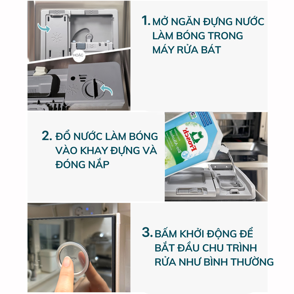 Nước làm bóng hữu cơ Frosch 750ml - Nước bóng hữu cơ dành cho máy rửa chén an toàn, lành tính, thân thiện với môi trường
