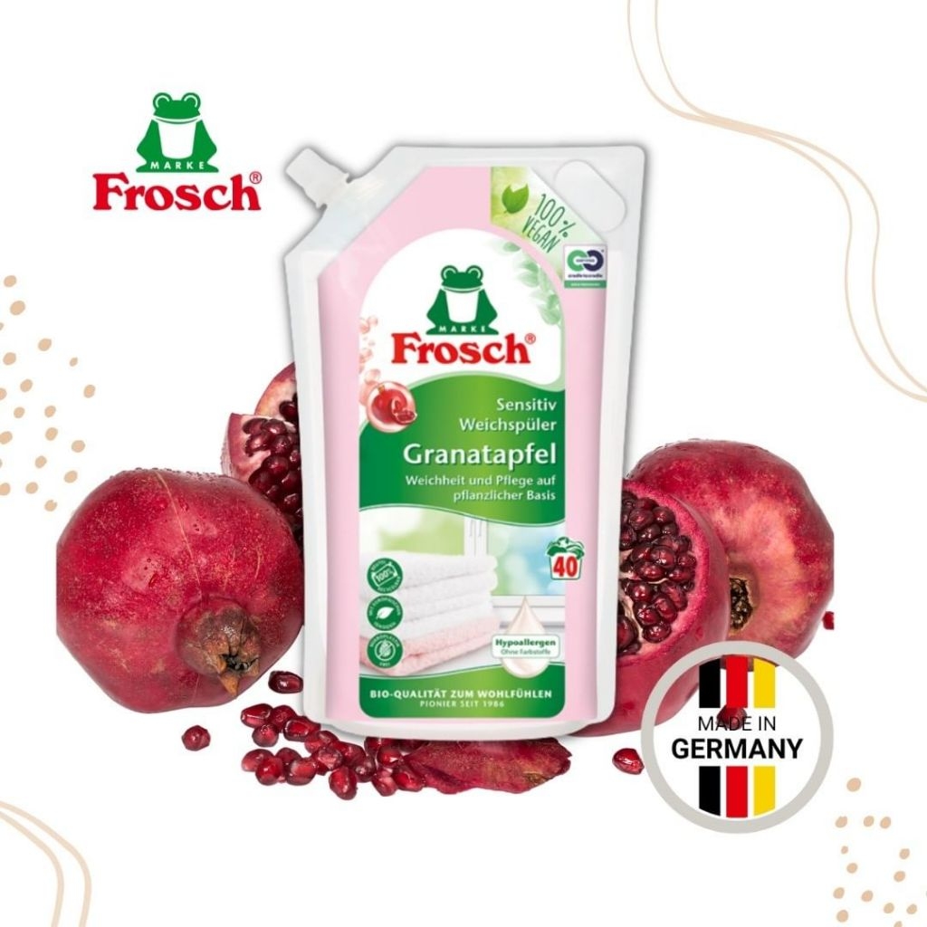 Túi Nước Xả Vải Hữu Cơ Frosch 1L (Hương Sữa Hạnh Nhân/ Lựu)