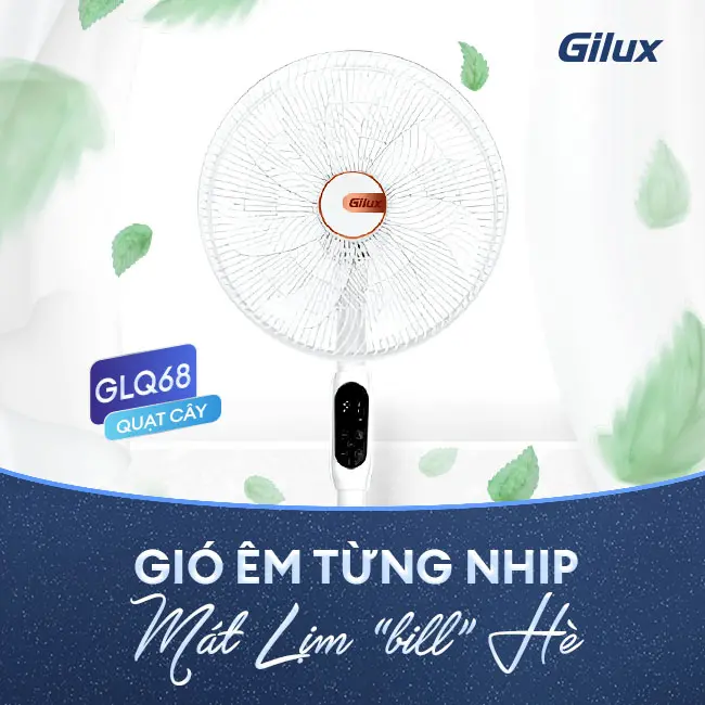 Quạt cây Gilux GLQ 68 – Gió êm dịu, mát lành cả mùa hè