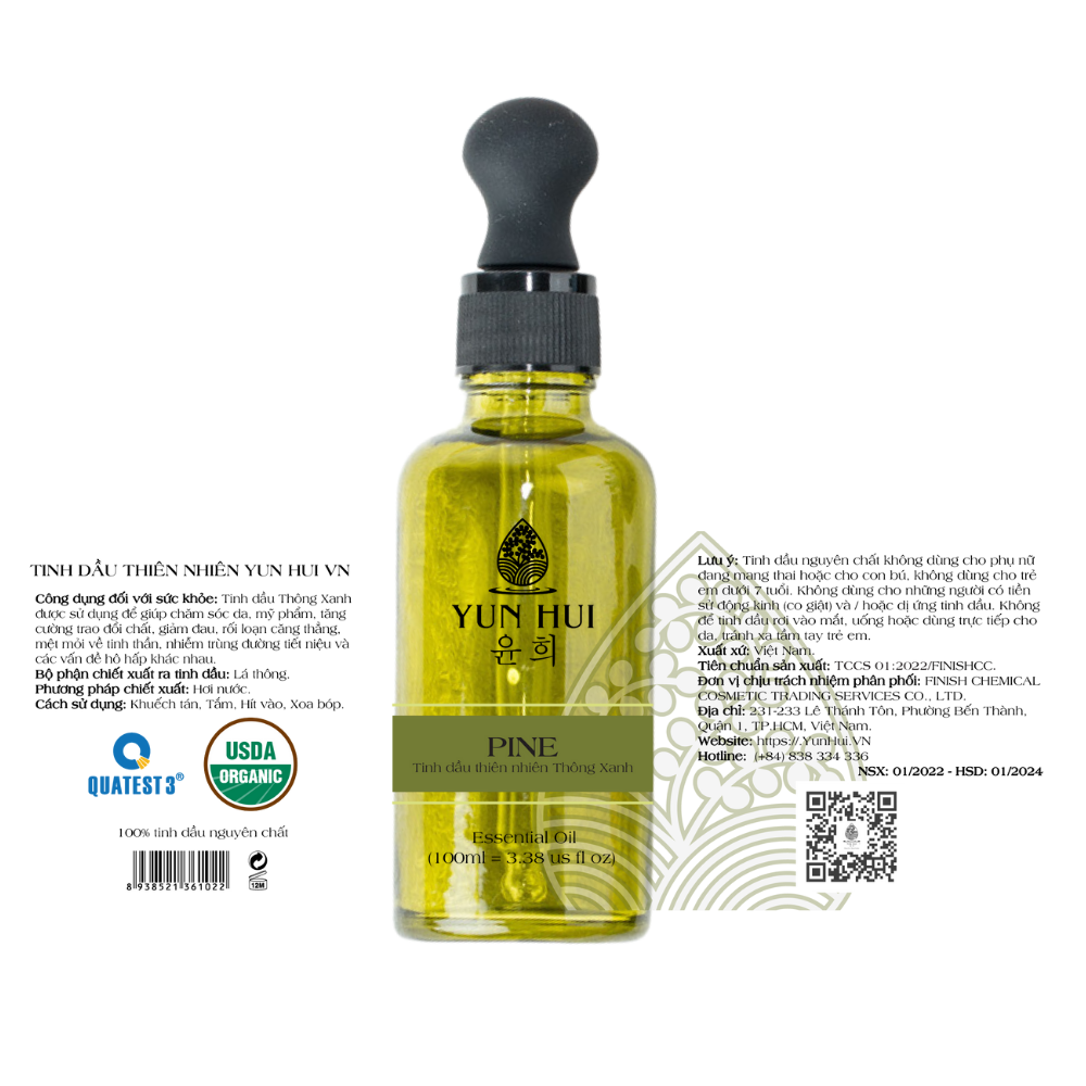 Tinh dầu thiên nhiên Thông Xanh - Pine Essential Oil YUN HUI