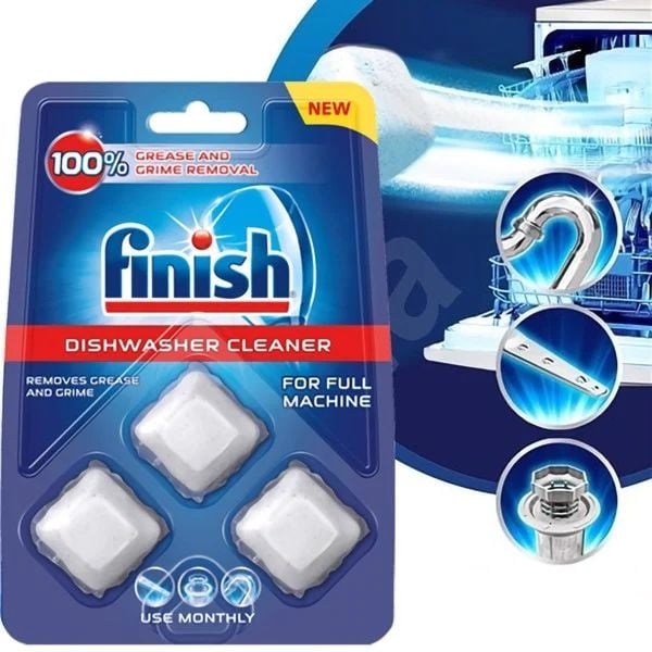Vỉ 3 Viên Vệ Sinh Bảo Trì Máy Rửa Chén Finish (EU) – (Vỉ 3 viên - Khuyên dùng 1 tháng 1 lần/viên)