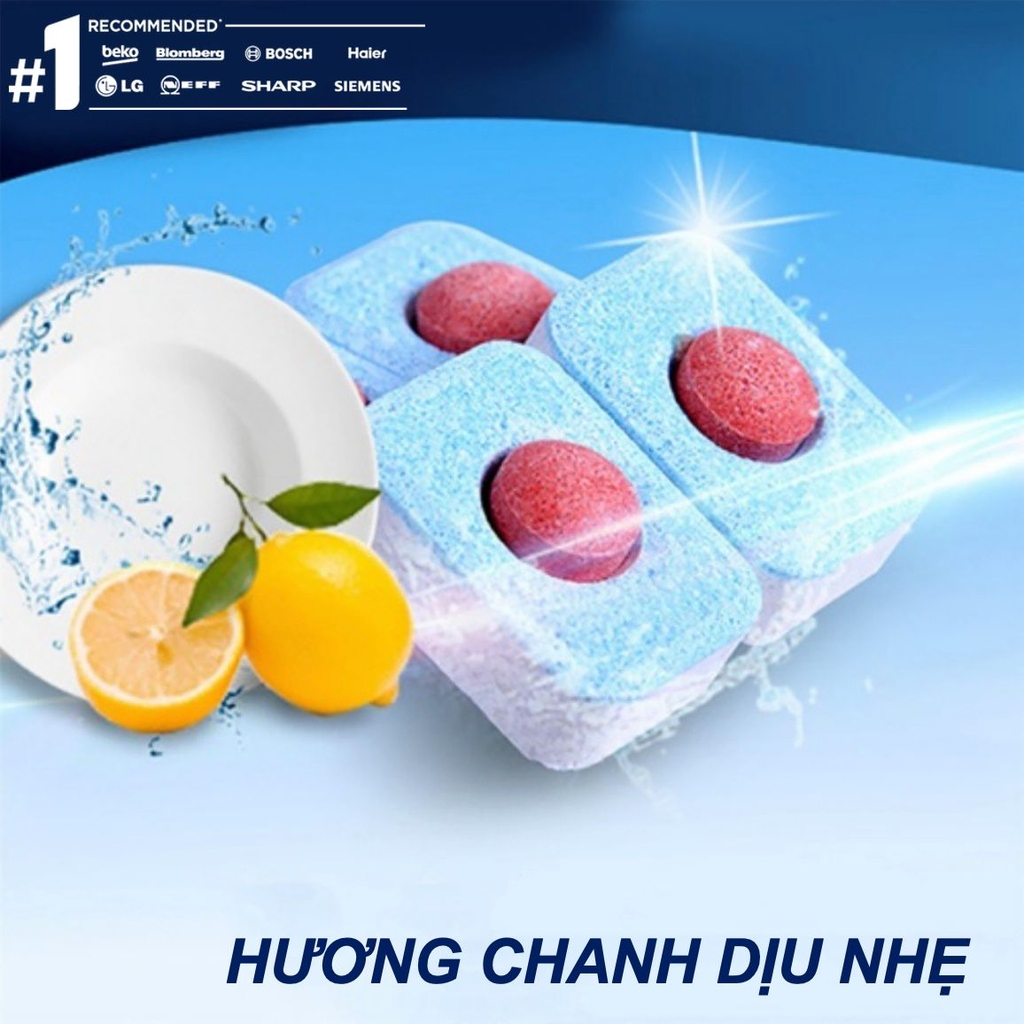 Hộp 120 viên rửa chén Finish Essential GIGA VALUE PACK – 6x Tính Năng – Hương Chanh – Hàng mới 2025