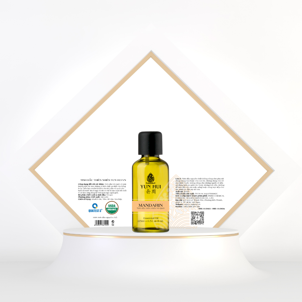 Tinh dầu thiên nhiên Vỏ Quýt - Mandarin Essential Oil YUN HUI