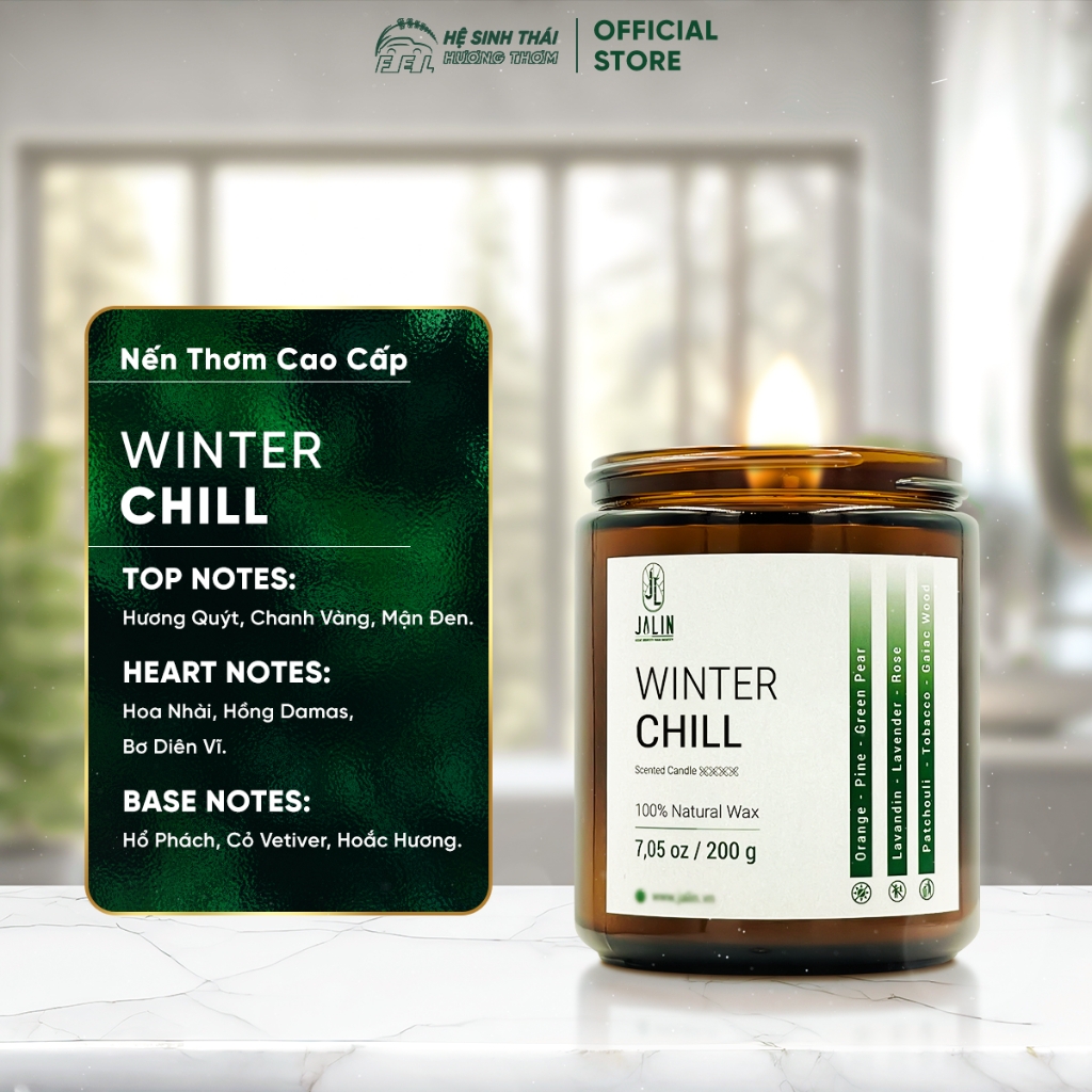 (QUÀ TẶNG) Nến Thơm Thư Giản Jalin Jasmine Tea - Winter Chill - French Lavender - White Mynk- Đa Dạng Mùi Hương - 200g
